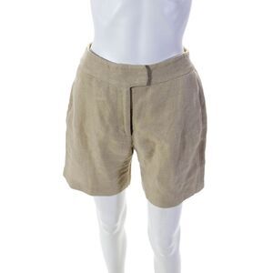 Adam Womens Wool textured Zip Lined Casual Khaki Shorts Beige Size 6